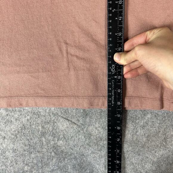 Madewell Button Sleeve Turtleneck Women’s Top Small Mauve Cotton - Picture 3 of 8